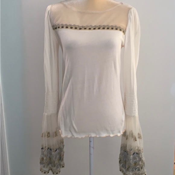 Free People Embroidered Mesh Top - Picture 4 of 14